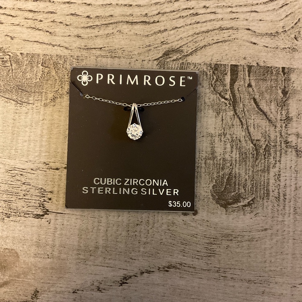 Primrose cubic zirconia sterling silver necklace